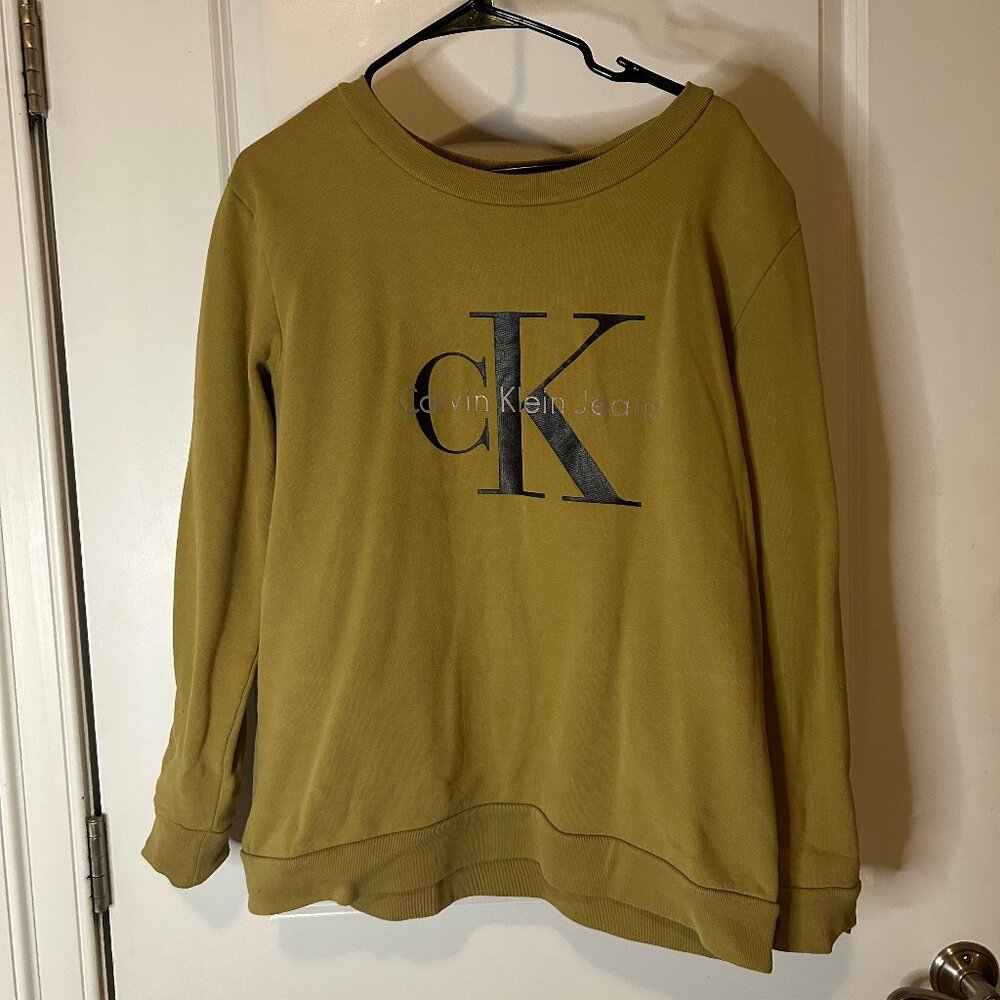 Calvin klein jeans sweatshirt olive green size large